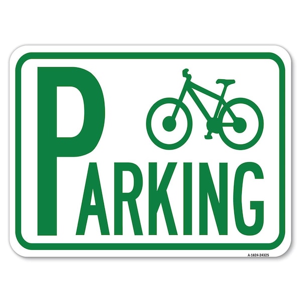 Bicycle Parking With Graphic Heavy-Gauge Aluminum Rust Proof Parking Sign, 18" x 24", A-1824-24325